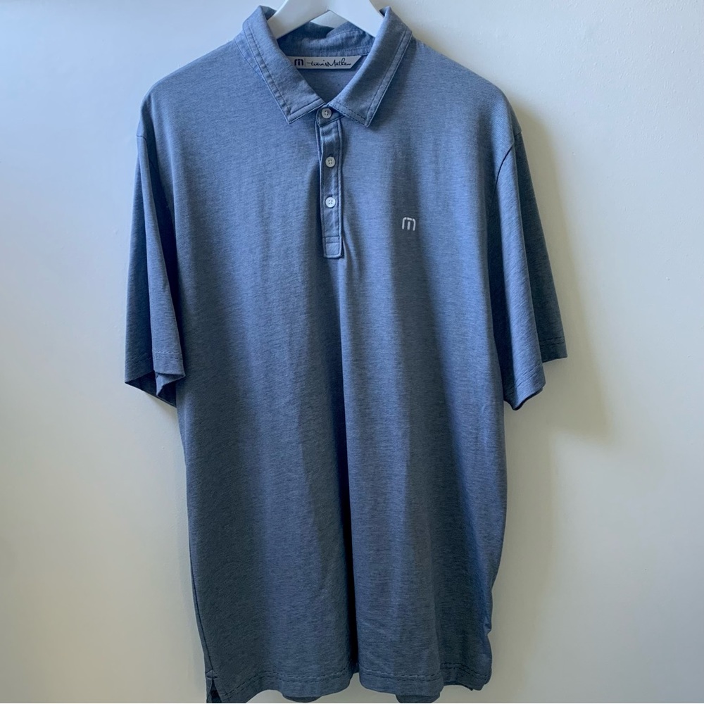 Travis Mathew Pima Cotton/Polyester Blend Gray Golf Polo Size XL